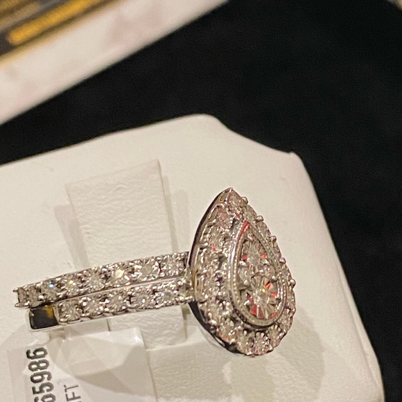 Real genuine diamond engagement wedding bridal ring set stunning best selling - Picture 3 of 8